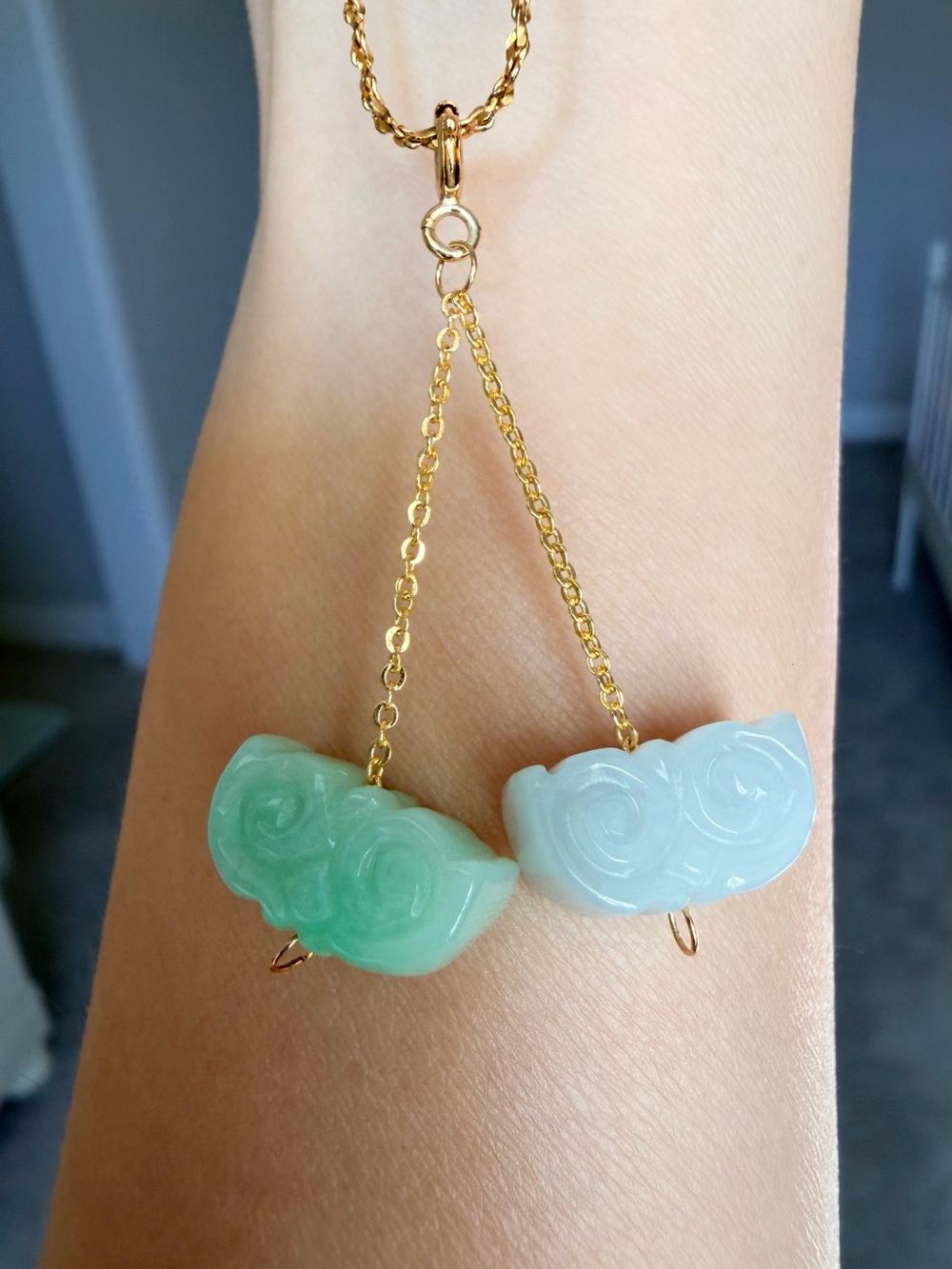 Natural Grade A Burmese Ice Jadeite Owl Pendant-Apple Green & Lavender Icy Jade